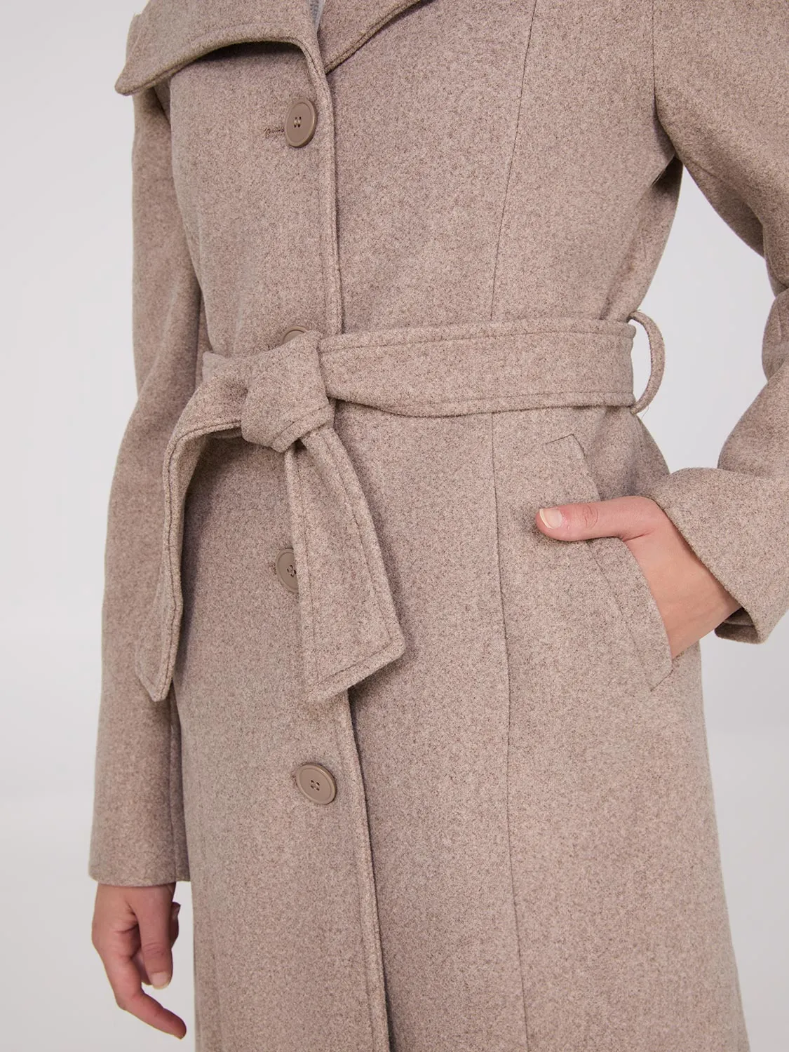 Wide Lapel Wrap Coat