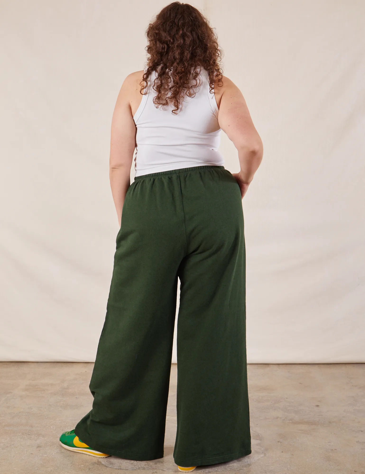 Wide Leg Sweat Pants - Swamp Green *FINAL SALE*