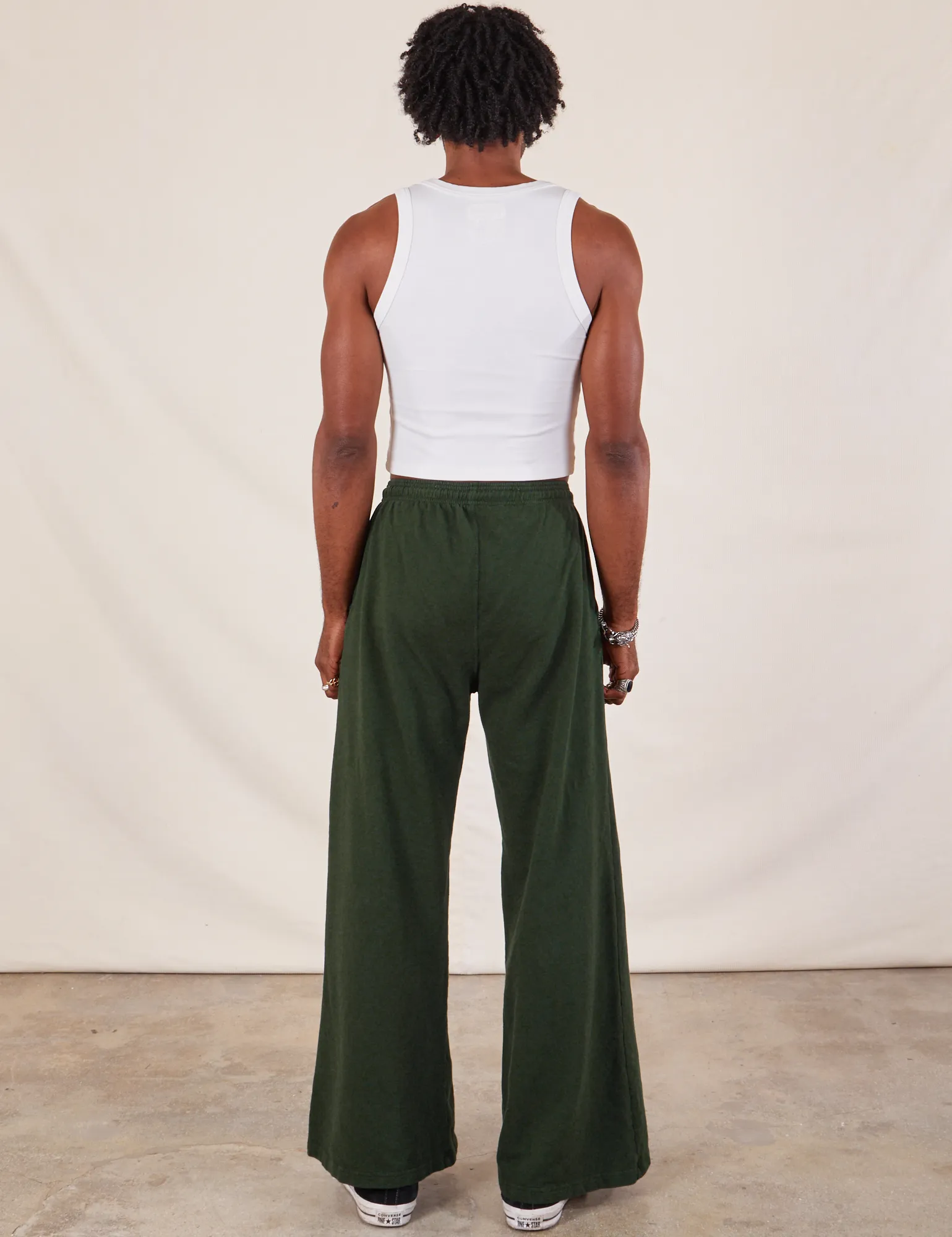 Wide Leg Sweat Pants - Swamp Green *FINAL SALE*