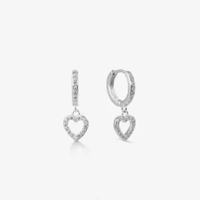 ZIRCONIA HEART EARRINGS Silver